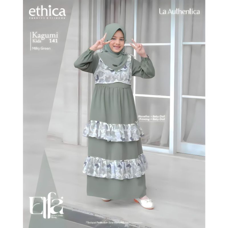 KAGUMI KIDS 141 MILKY GREEN // BY ETHICA // GAMIS ANAK // TERBARU 2023