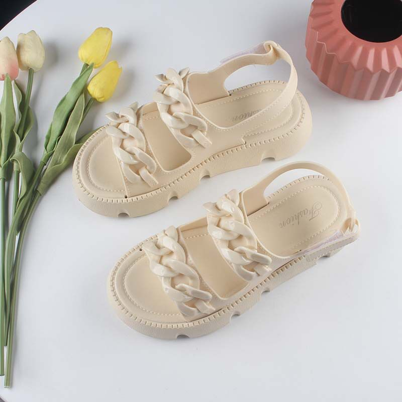 GROSIRTAS TG1749 Sandal Gladiator Jelly Wanita Import Tali Rantai Dua/ Sendal Wedges Fashion Wanita/ Sandal Gunung Jelly Kekinian