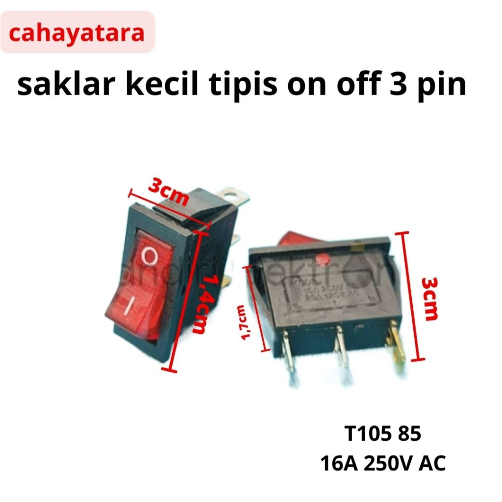 Saklar Kecil TIPIS On Off 3 Pin / Saklar On Off Motor