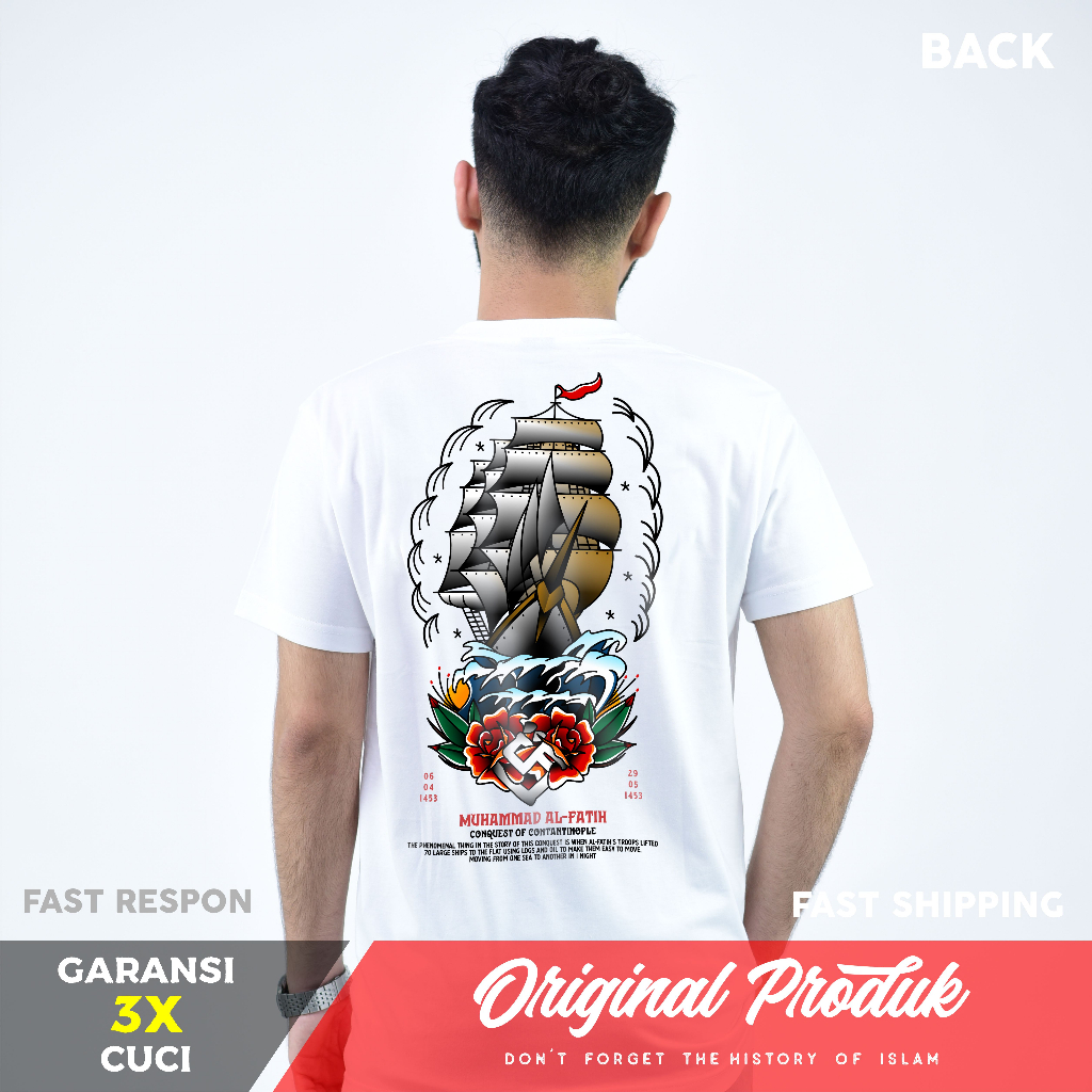 KAOS QAF MUHAMMAD AL FATIH - Original Kaos Qaf Moeslem Apparel (ARTIKEL 2023)