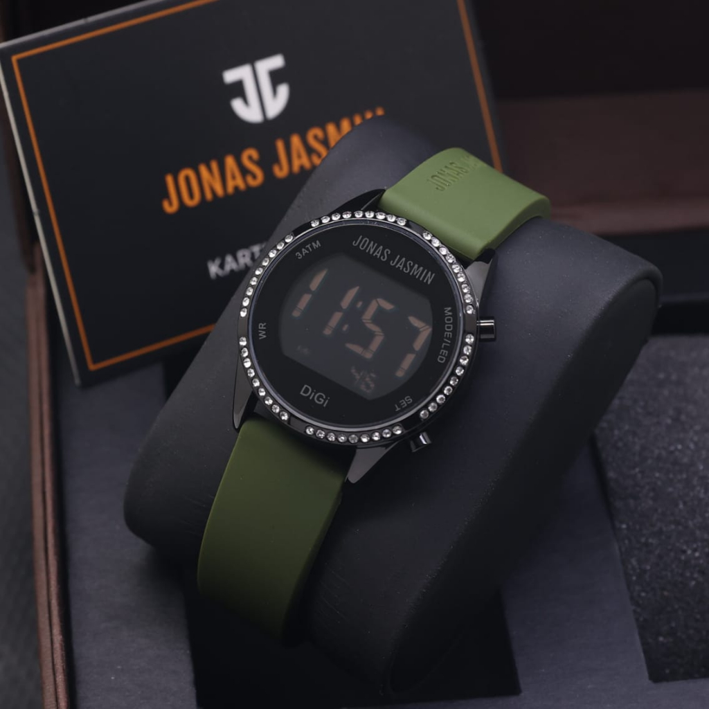 JAM TANGAN WANITA JONAS JASMIN 2249-LS026 DIGITAL WATCH RUBBER DATE ON