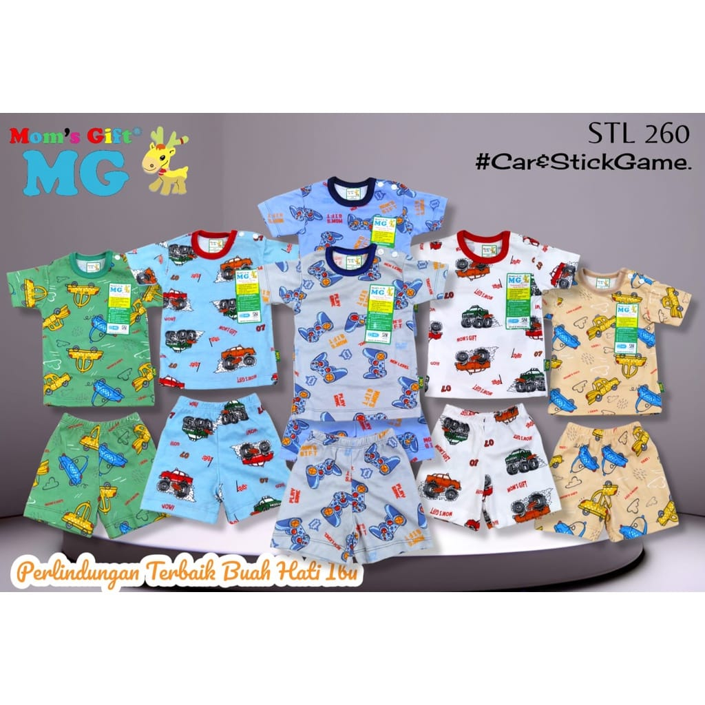 MOM'S GIFT Setelan Pendek Bayi Motif Full Print Uk S, M, L, XL SNI