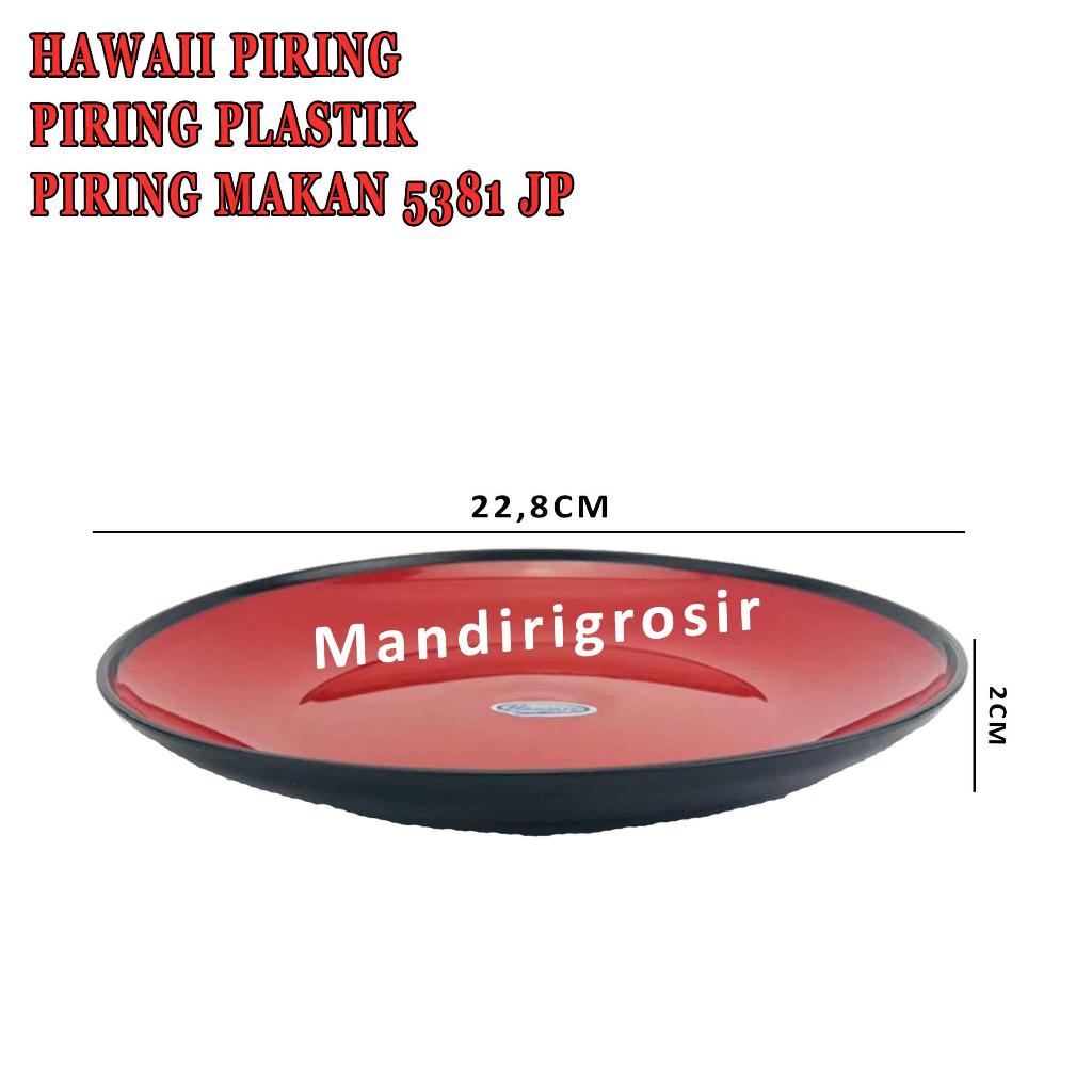 Piring Plastik * Hawaii Piring 5381 * Piring Serbaguna * Uk.23cm