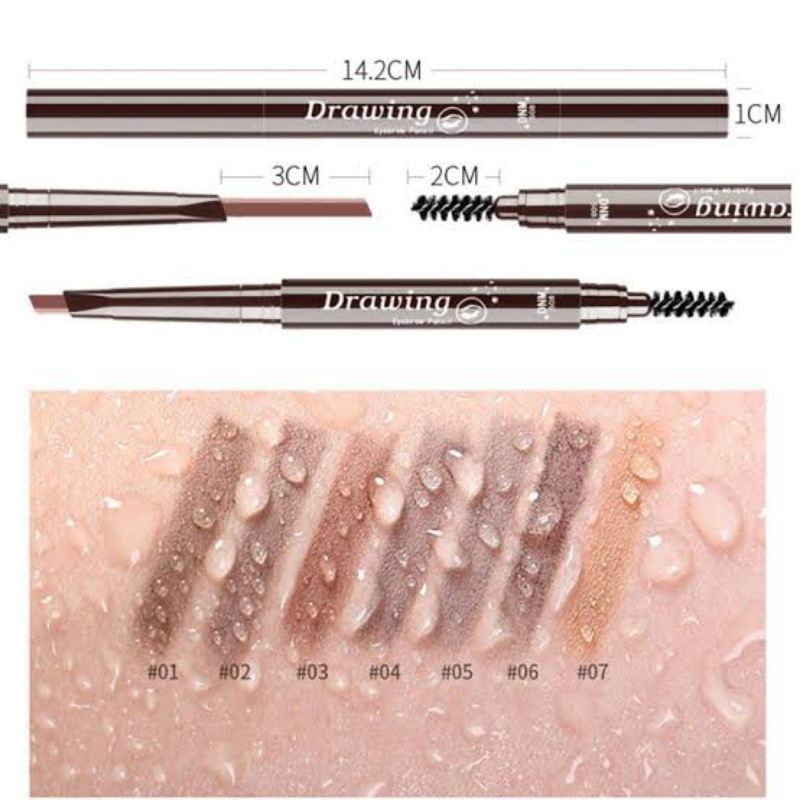 Eyebrow Pencil Double Head Triangle Waterproof DNM Original