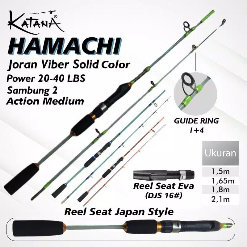 Joran Pancing Katana Hamachi 150cm Transparan Fiber Solid (Marit Kaki 2) Lentur Murah - Engkus Fishing