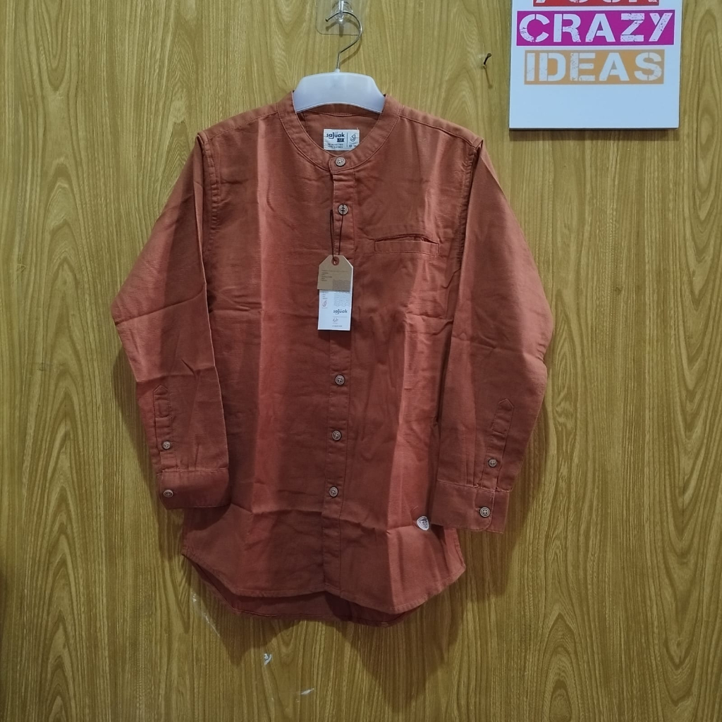 TERACOTA BAJU KEMEJA KOKO KEMKO COUPLE PASANGAN AYAH ANAK LENGAN PANJANG DAN PENDEK KANCING FULL ORIGINAL SAJUAK