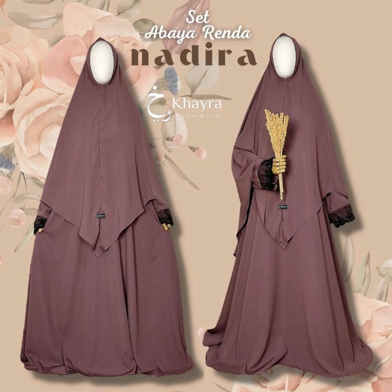 SET ABAYA NADIRA RENDA TILE  BY KHAYRA MUSLIMAH