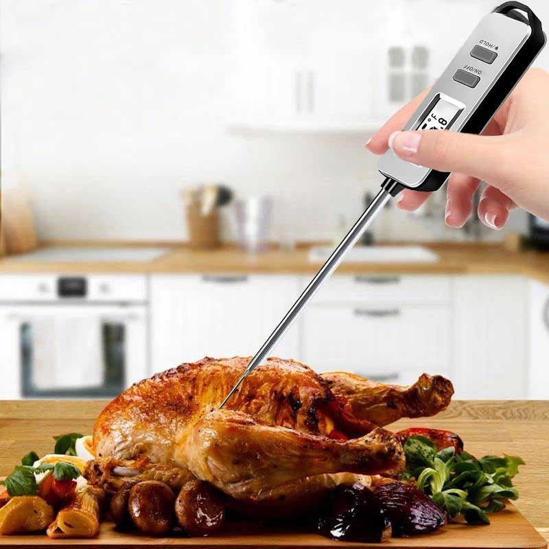 Termometer Makanan Digital Waterproof Minuman Food Thermometer Pengukur Suhu Daging Steak Kopi Susu Air Dll