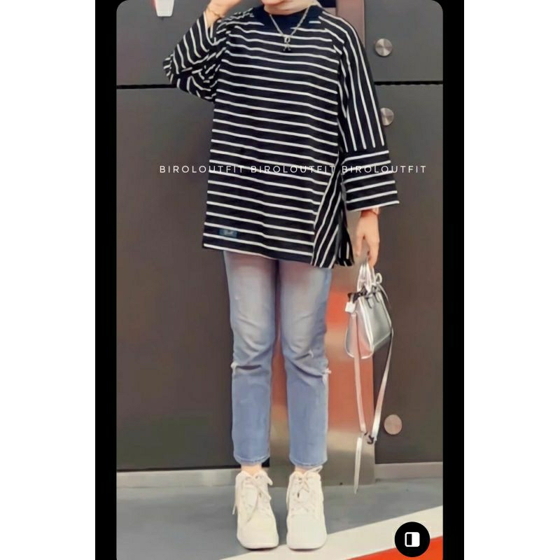 ZEA KAOS OVERSIZE/KSOS STRIP/KAOS HIJAB