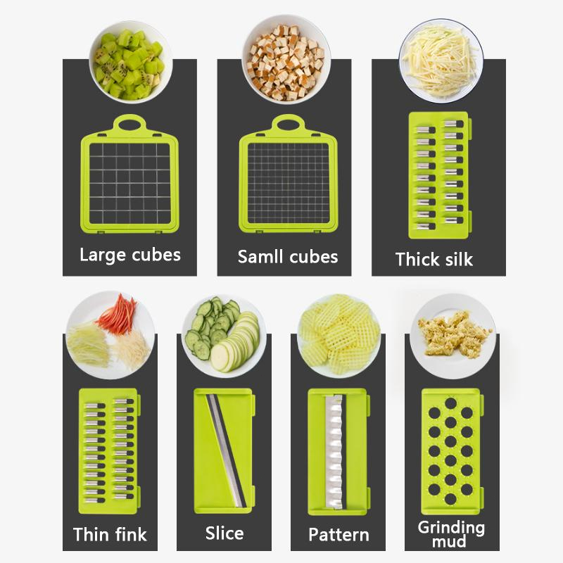 Alat Pengiris Sayuran Buah Serbaguna Parutan Pisau Pengiris Sayur Buah Multifungsi 8 in 1 Pengiris Sayur Vegetable Fruit Slicer Multifunction