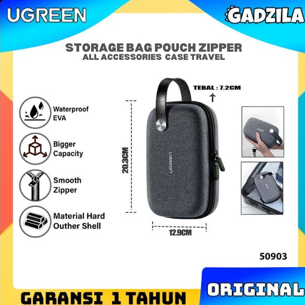 UGREEN Pouch Storage Case Travel Tas Organizer Tempat Penyimpan Kabel Data Charger Earphone LP152 50903