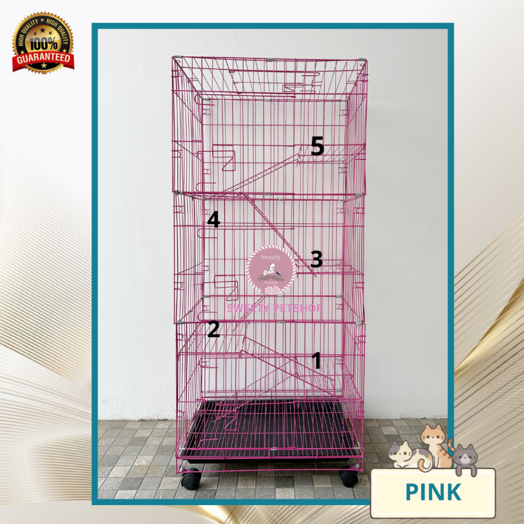 KANDANG KUCING 5 TINGKAT UKURAN 60X42X145 CM KANDANG LEBIH TINGGI DAN NYAMAN