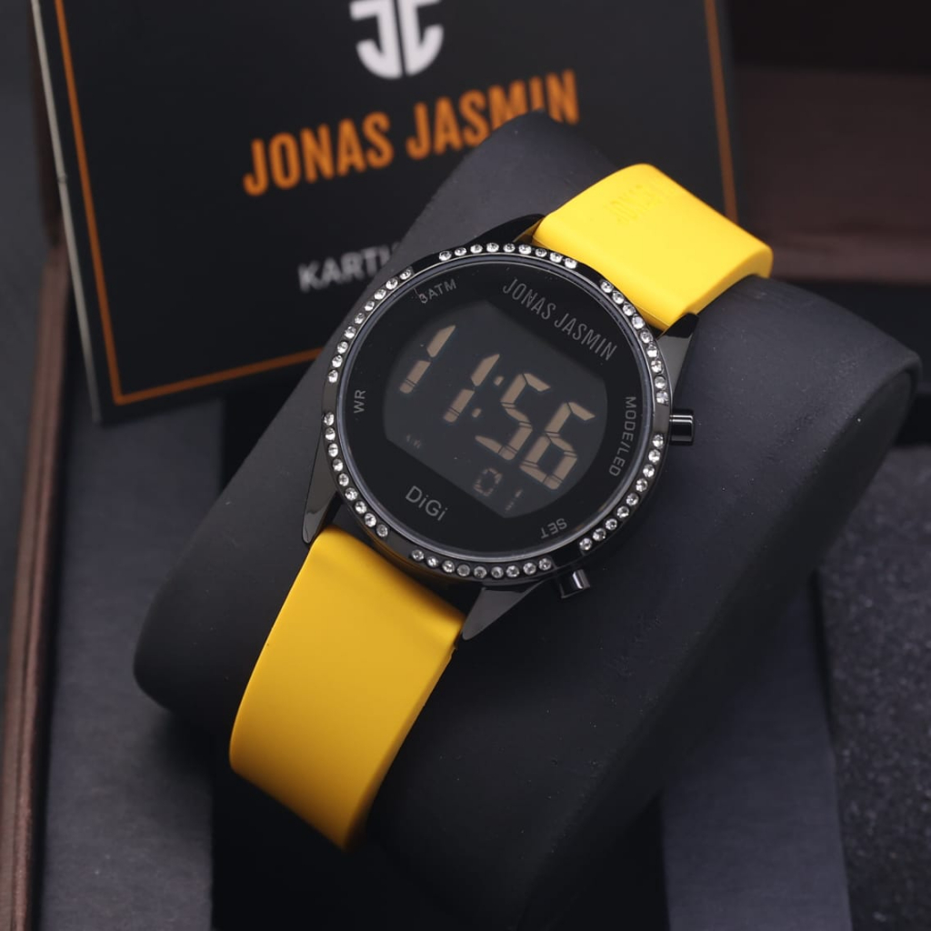 JAM TANGAN WANITA JONAS JASMIN 2249-LS026 DIGITAL WATCH RUBBER DATE ON
