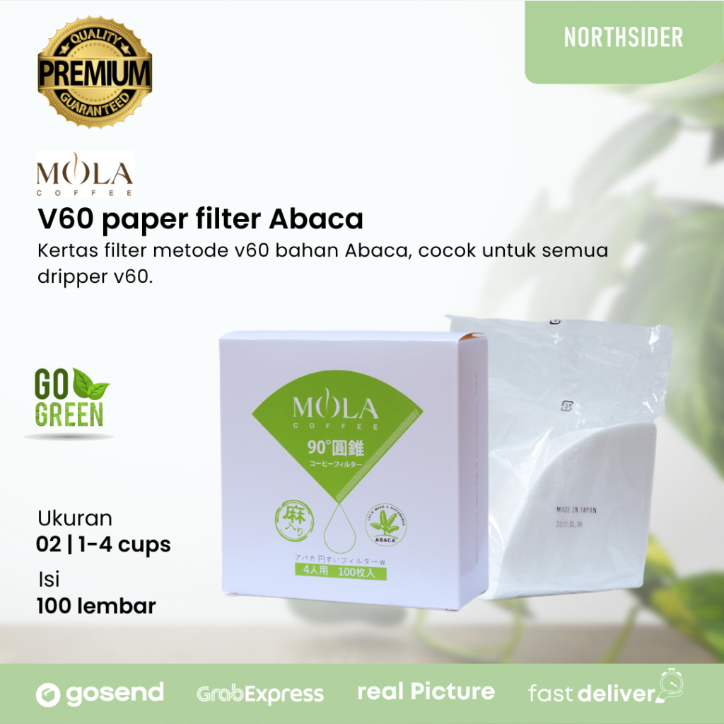 MOLA paper filter V60-01W ABACA / kertas filter kopi 100 Pcs White