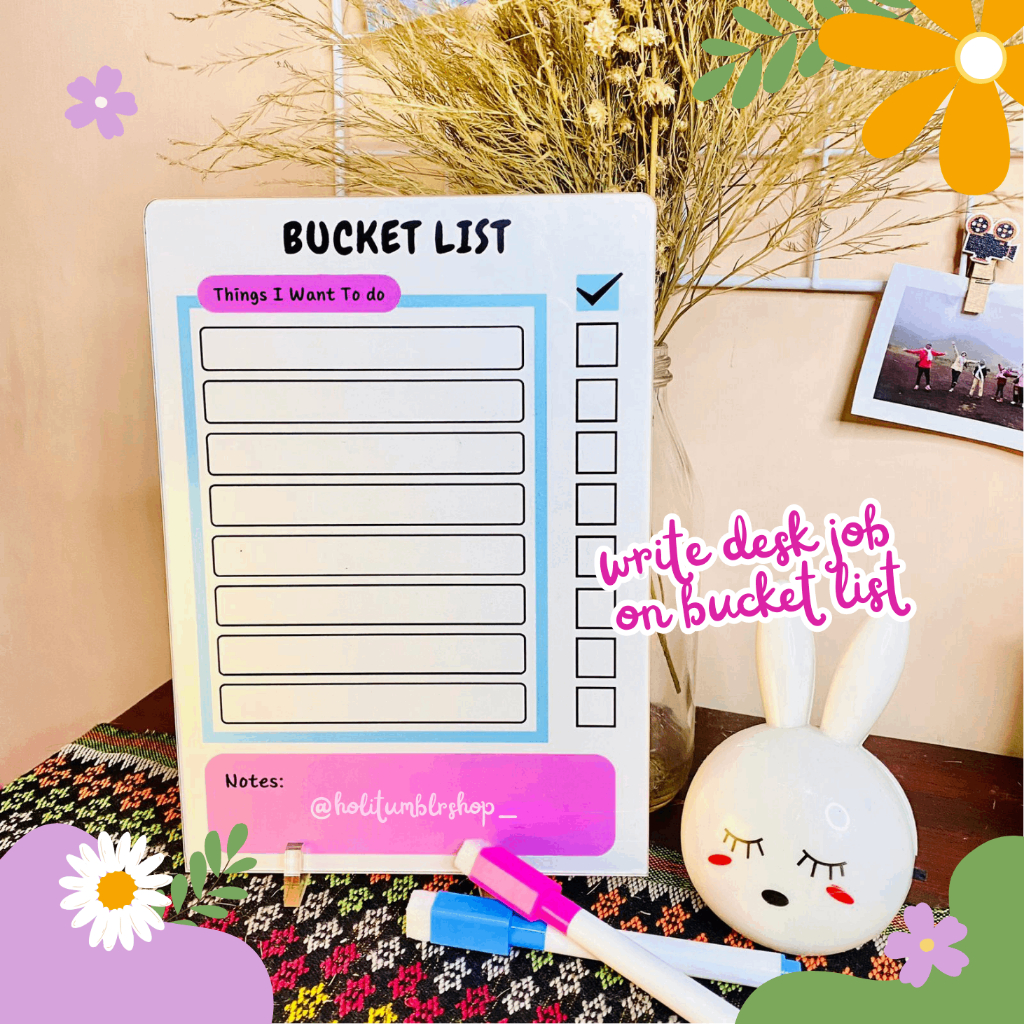 

Cute Schedule Board| Acrylic Note Board/ Acrylic Planner/ Acrylic Wooden Stand
