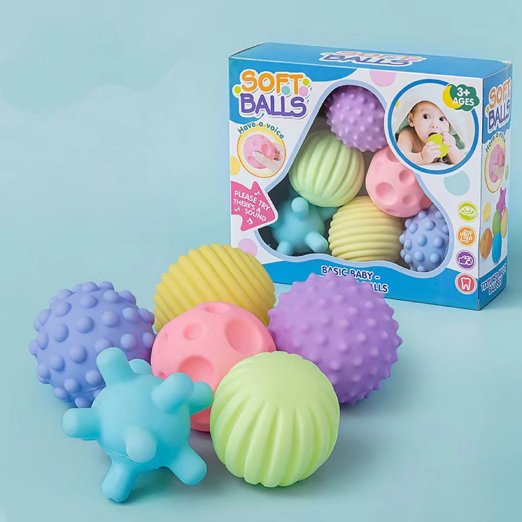 Mainan Sensory Bayi | Multifungsi Soft Ball Set | Pelatihan Baby Bola Karet