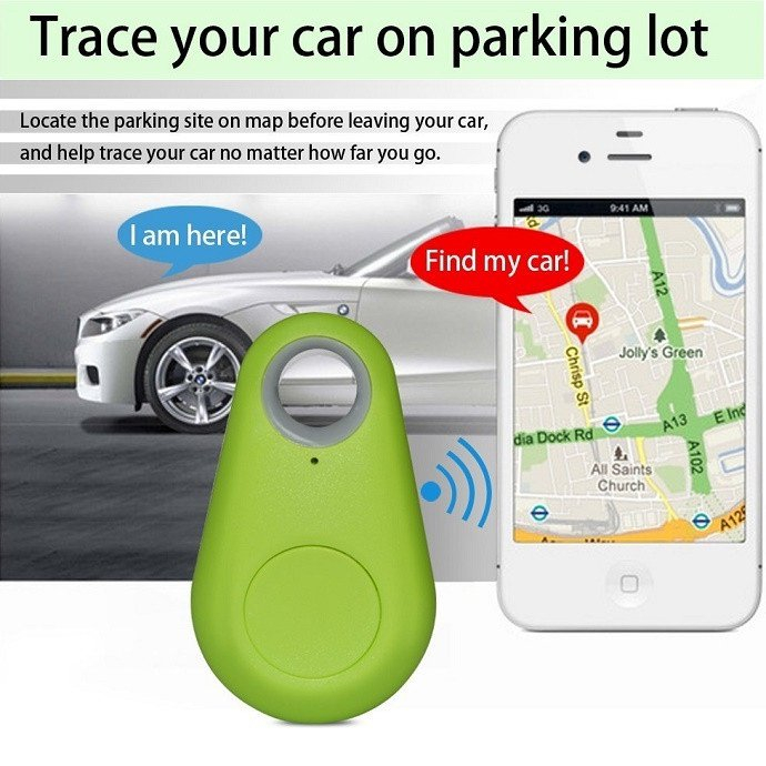 iSearching Smart Bluetooth Tracker Wireless Remote Shutter pelacak barang- Black