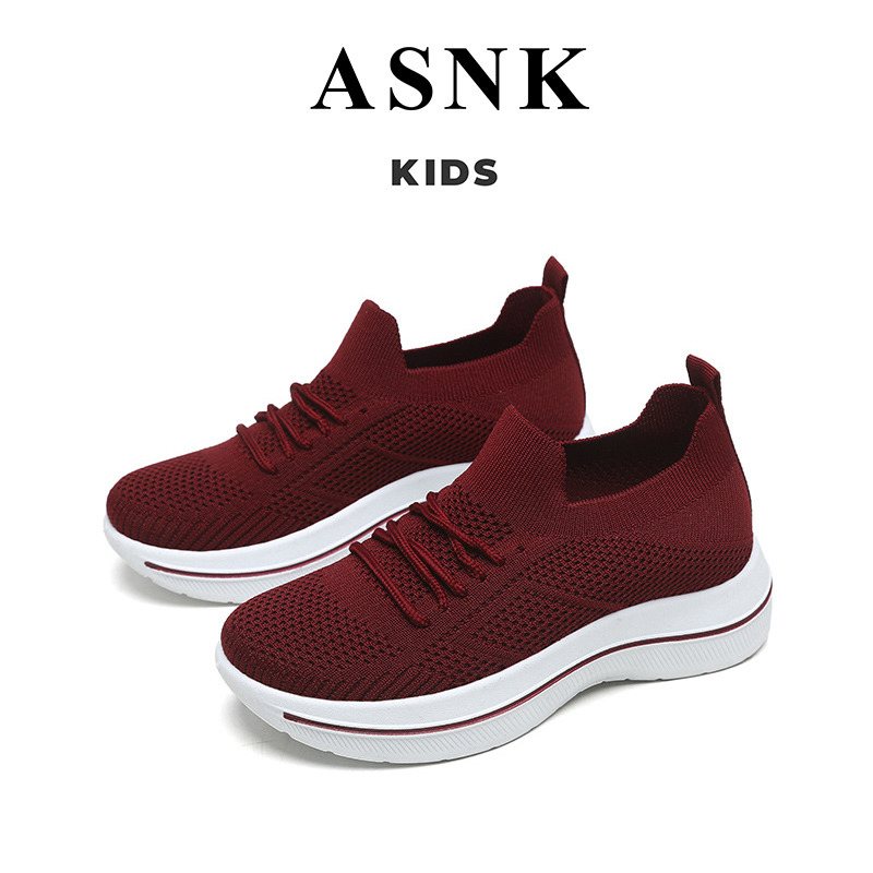 [GROSIR][COD] SEVEN_DAY SEPATU SLIP ON RAJUT SNEAKERS ANAK CEWEK COWOK USIA 7-9 THN WM2330 MAROON