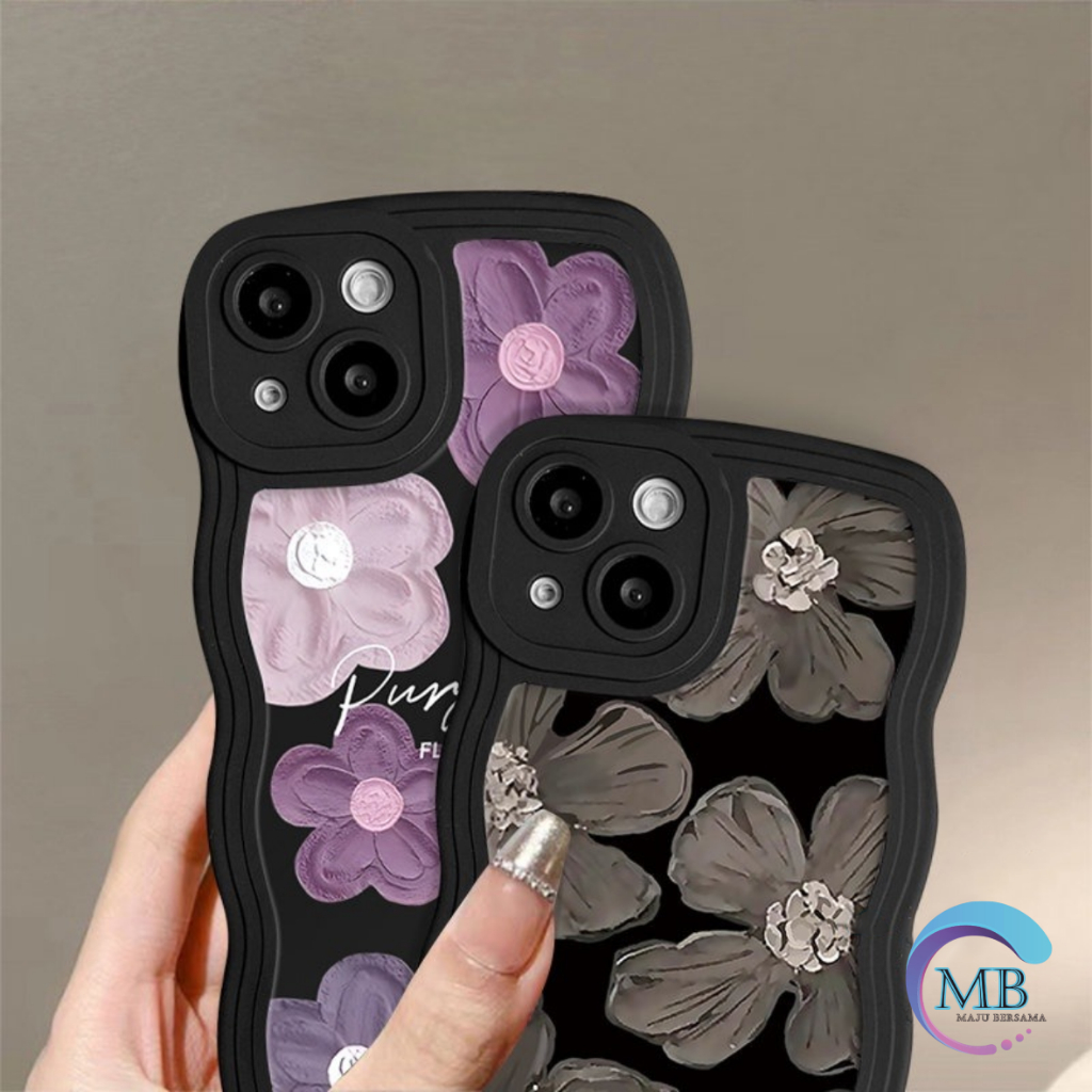 SS833 SOFTCASE SILIKON CASE CASING PURPLE FLOWER OIL PAINTING FOR SAMSUNG A13 A32 A23 A14 A20/A30 A24 A21S A20S A22 A32 A33 A34 A50 A51 A50S A30S A52 A53 A54 5G MB8157