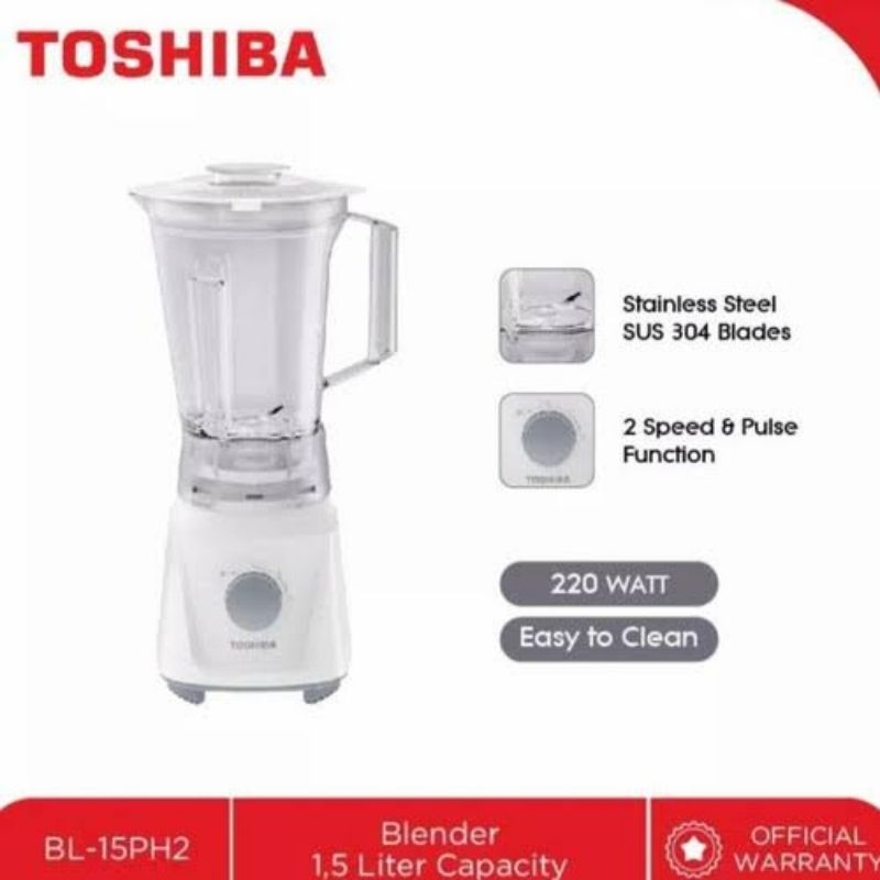 BLENDER TOSHIBA BL-15PH2 - 1,5 LITER JAR PLASTIK - BL 15 PH2 - READY - PELUMAT MAKANAN TOSHIBA