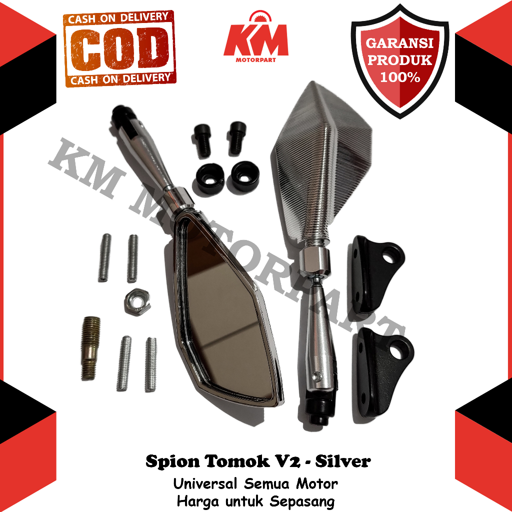 Spion Tomok V2 Variasi Tangkai Panjang Universal Honda Yamaha Beat Vario Mio NMax Ninja CBR Dll