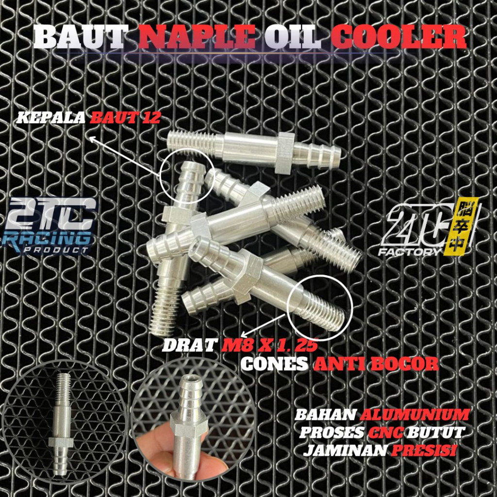 NAPPLE OIL COLLER UNIVERSAL BAUT 12 M8 baud nepel oil cooler crangkase dan head