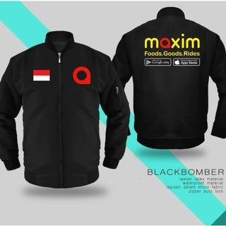 Jaket Bomber Maxim Model Prioritas Terbaru Foods.Goods.Rides Bolak Balik Ojol Ojek Transportasi Onli