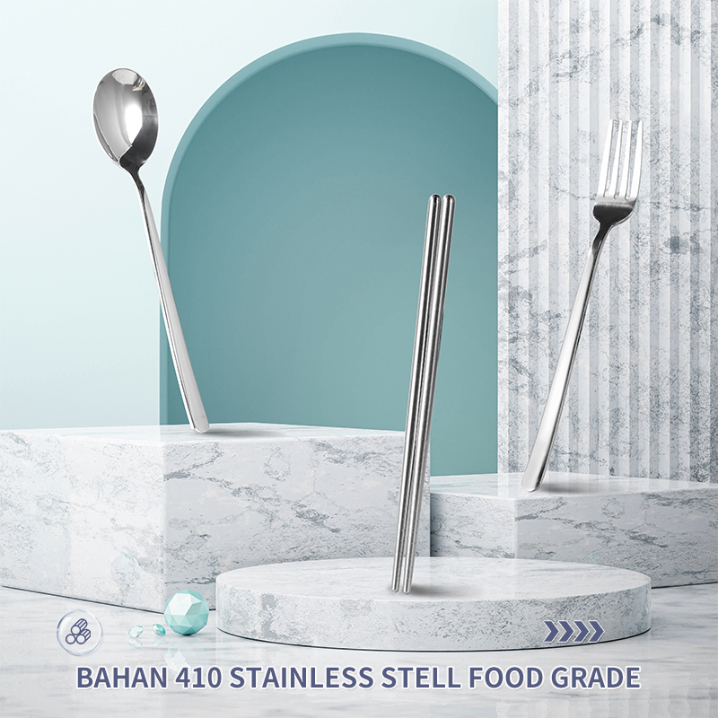 Letyeah &amp; Anantagt Cutlery Set Korea Stainless Steel sumpit sendok garpu traveling peralatan makan