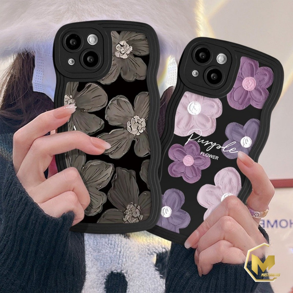 SS833 SOFTCASE SILIKON CASE CASING PURPLE FLOWER OIL PAINTING FOR REALME C53 NFC C17 7I C20 50I C11 2021 C21 C21Y C25Y C30 C30S 50I C31 C33 C35 50A PRIME V23 5G C55 NARZO N53 MA4971