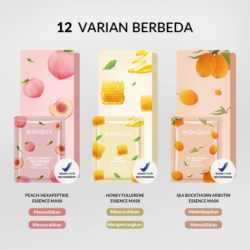 [BPOM] BIOAQUA Sheet Mask Vegetables and Fruits 25gr - Masker Wajah Bio Aqua