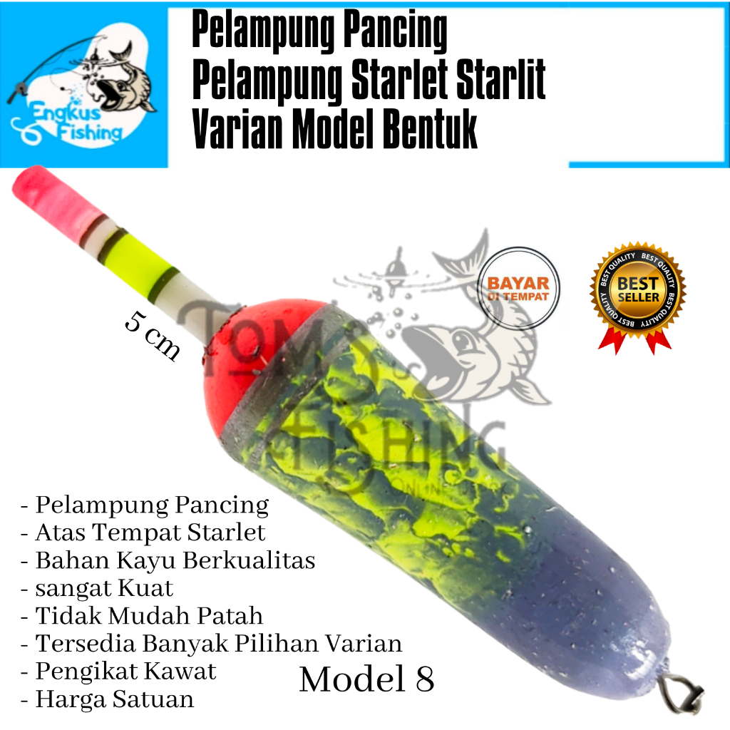 Pelampung Pumbul Pancing Starlite Kayu Pendek / Panjang Varian Model Bentuk Murah - Engkus Fishing