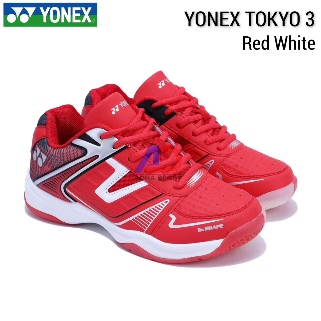 Sepatu Badminton Yonex Tru Cushion Tokyo 3 / III Red White Original Adha Sport Store