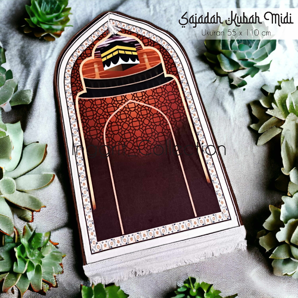 Sajadah Kubah Terbaru Ukuran Midi/ Satu saf, Sajadah elegan Cantik Premium Turki Anti Slip
