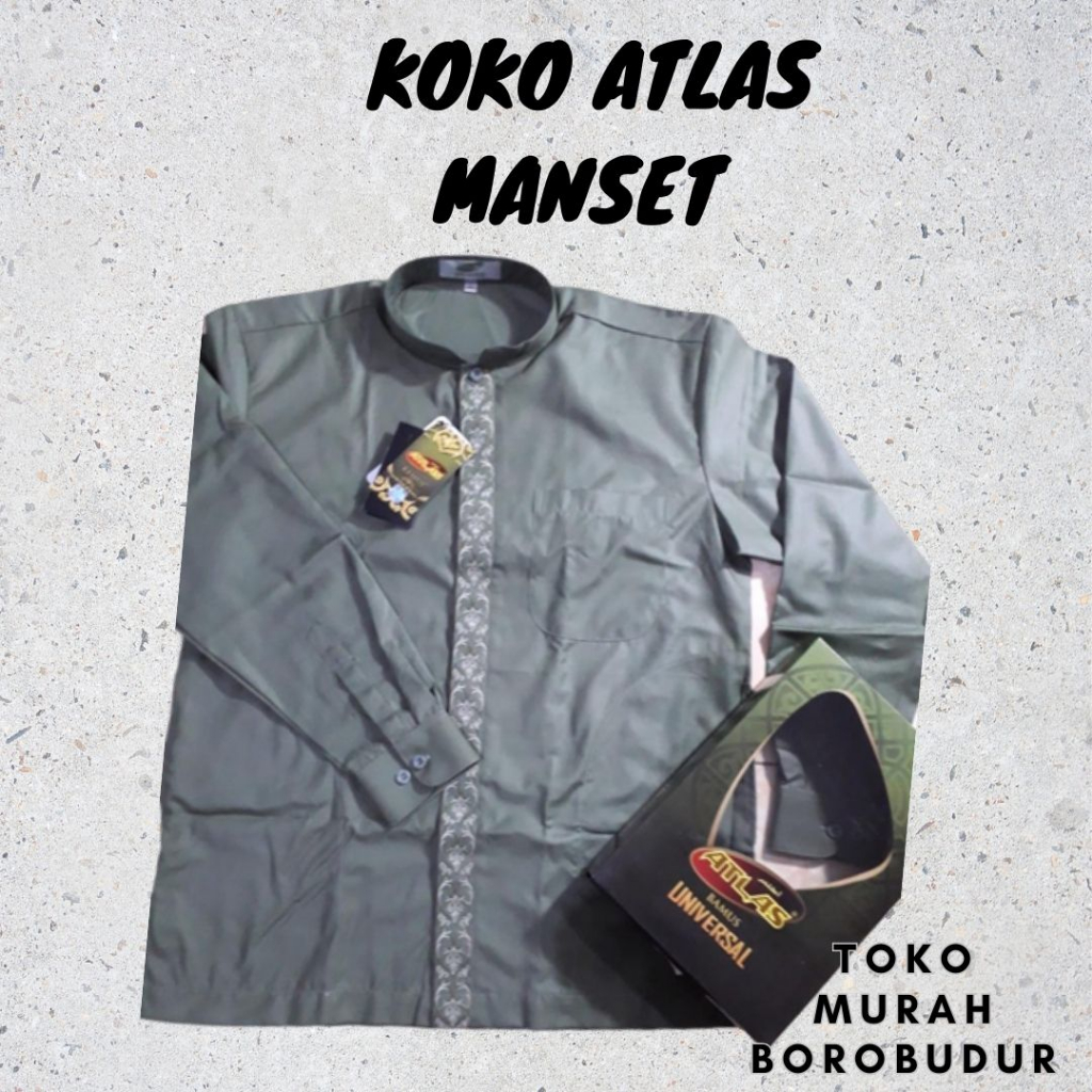Baju Koko Dewasa ATLAS Lengan Panjang Pakai Manset