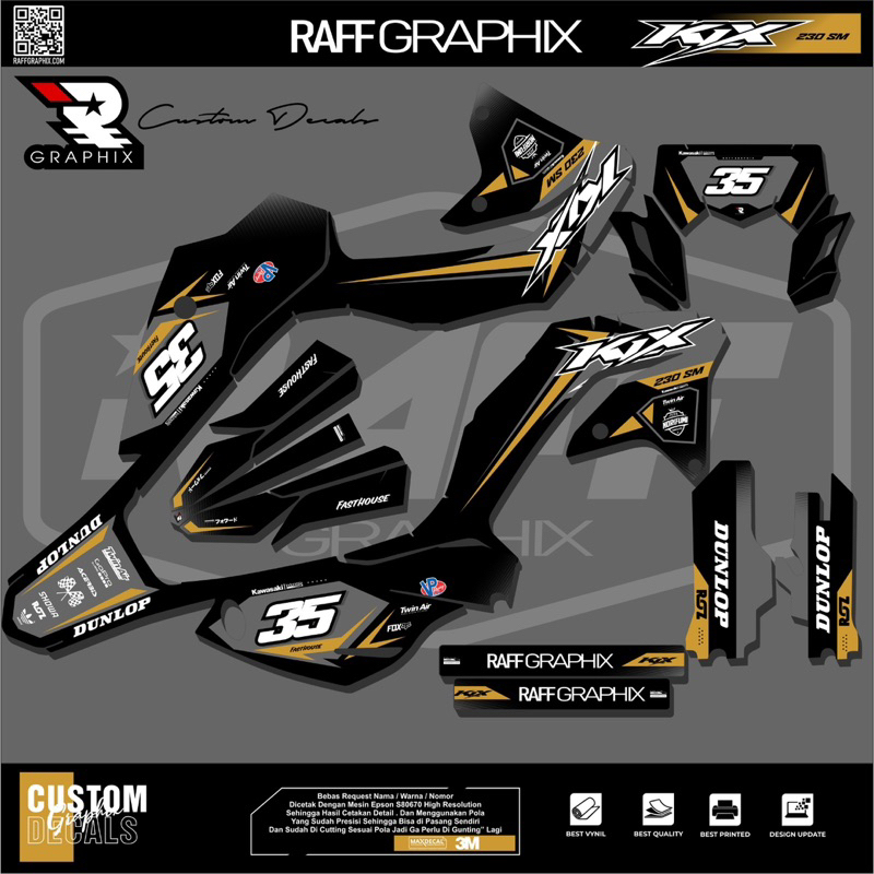 Decal klx 230 sm  / decal klx super glosy