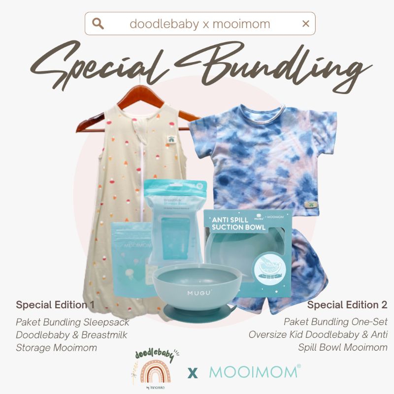 Special Bundling Doodlebaby x Mooimom | sleep sack doodlebaby | one set premium | breastmilk mooimom | suction bowl mooimom | baby gift