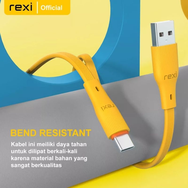 Rexi Flat Data Cable Fast Charging Micro USB, Type-C, Lightning