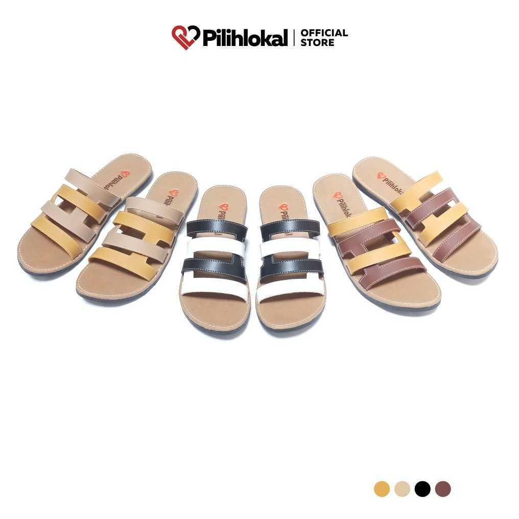 Pilihlokal - Ban 3 Sandal Slop Kokop Wanita Dewasa Karet Murah Empuk Anti Slip Terbaru 2023 Sepatu Sendal Selop Lentur Cewek Remaja Kekinian Korean Style Lucu Sandak Slide Flat Teplek Jumbo Perempuan Termurah Motif Kombinasi Untuk Lebaran Kondangan Ibu2