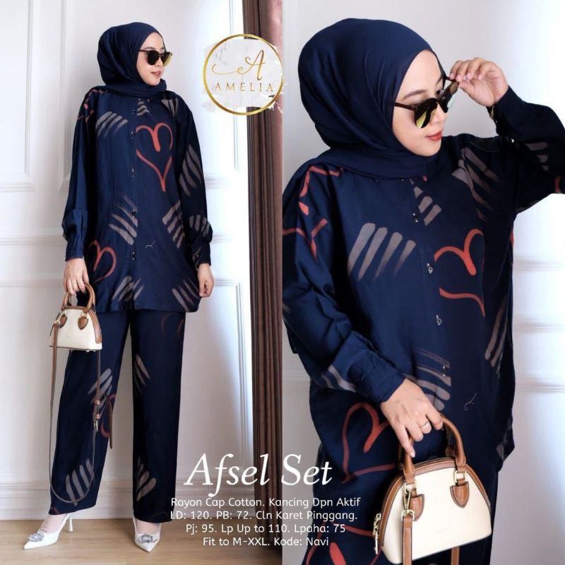 Setelan Rayon Adem Premium Kancing Depan Oneset Kerah Lengan Panjang Setelan Jumbo Wanita Terbaru