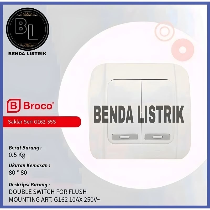 Saklar Double Galleo BROCO - IB Seri Galleo Broco SNI