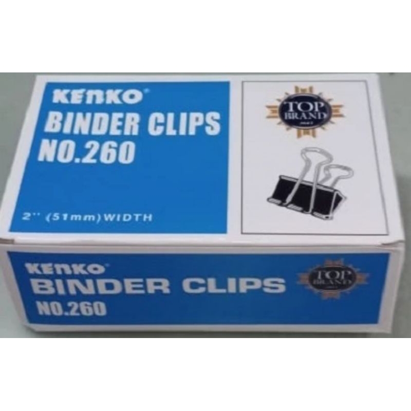 

binder clips / clip penjepit kenko no. 260 UK. 2" 51mm per lusin