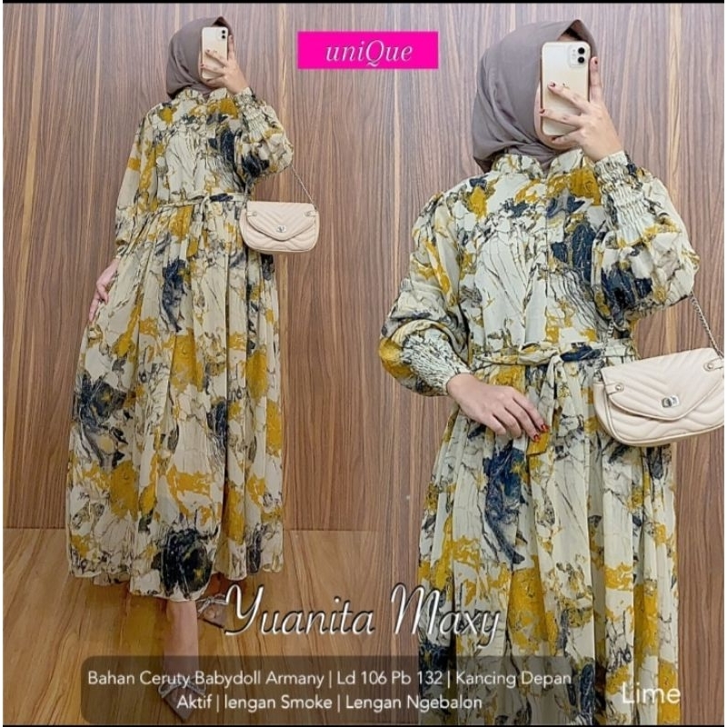 Baju Gamis Wanita Maxi Dress Yuanita Busui