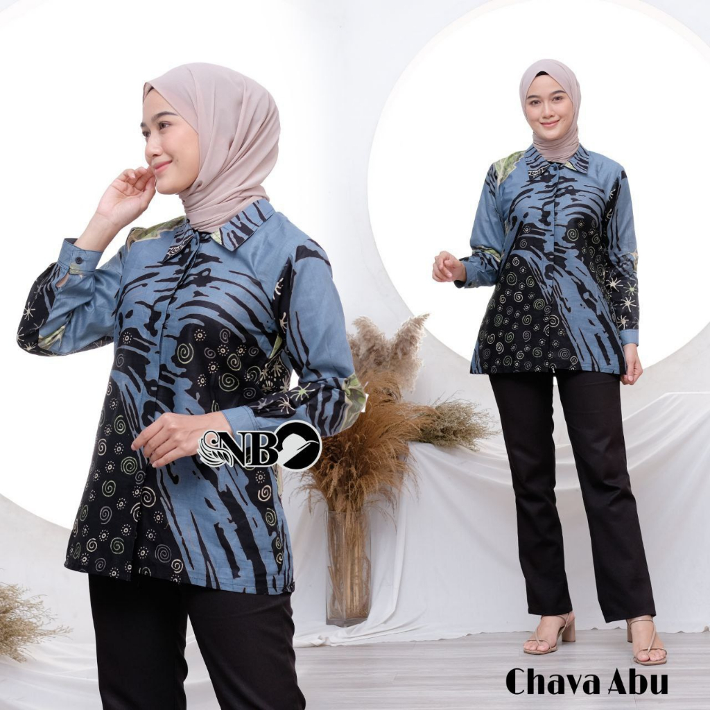 Baju Batik Wanita Modern Atasan Blouse Batik Kerja Kantor Wanita