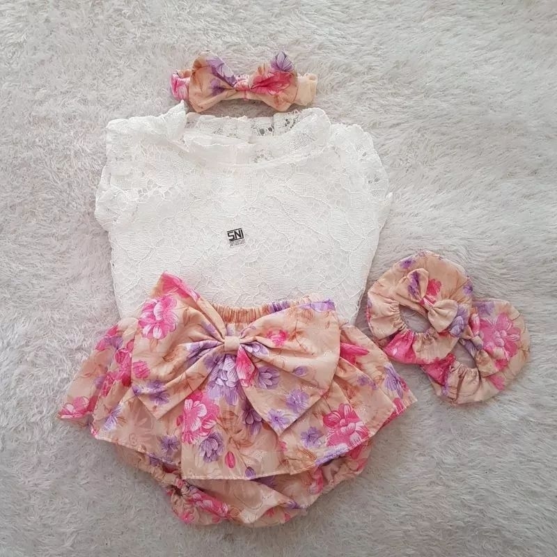 baju bayi Newborn Polkadot bloomer Set