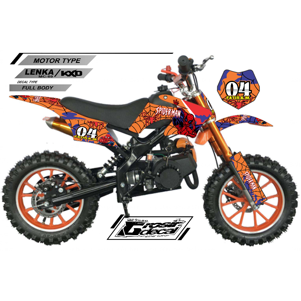 Decal Mini trail KXD / LENKA 50cc Full body Free Custom