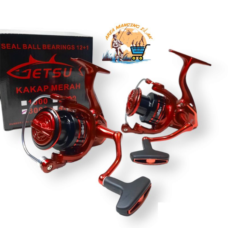 REEL GETSU KAKAP MERAH SW 1000 2000 3000 7000 POWER HANDLE