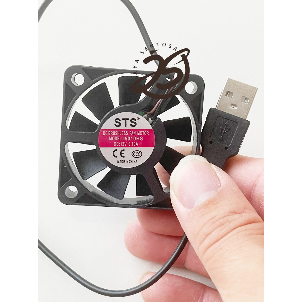 FAN DC 5V 5cm + USB KIPAS DC 5x5cm USB BRUSHLESS FAN TEBAL COOLING EXHAUST 5cm KIPAS PENDINGIN 50mm 5 x 5cm 0.10A