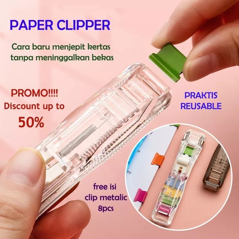 

Deli Fastener / Binder Clip Otomatis / Penjepit Kertas Tanpa Lubang Stapler Staples Fastener WhatToys Official