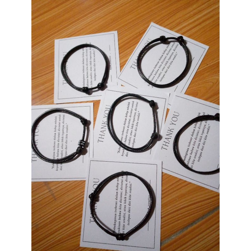 gelang couple polos hitam