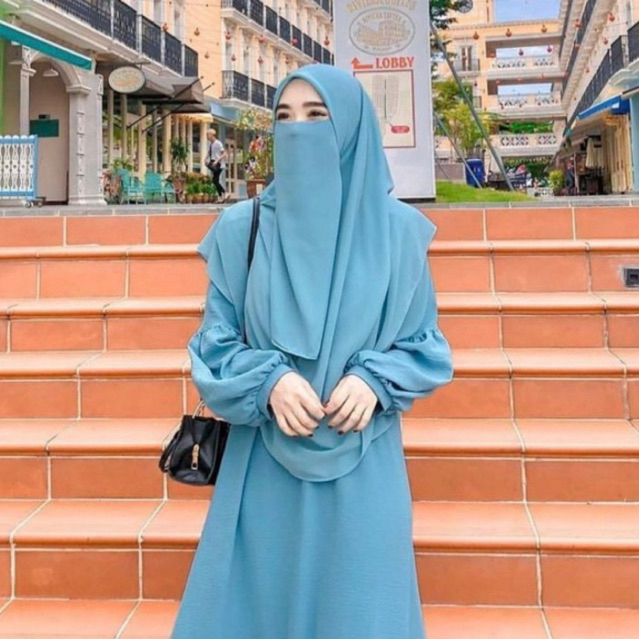 khimar segi empat oval set cadar khimar malay curve ceruty babydoll